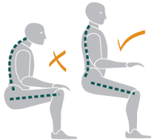 Sitt rakt för att förebygga diskbråck i nacken.